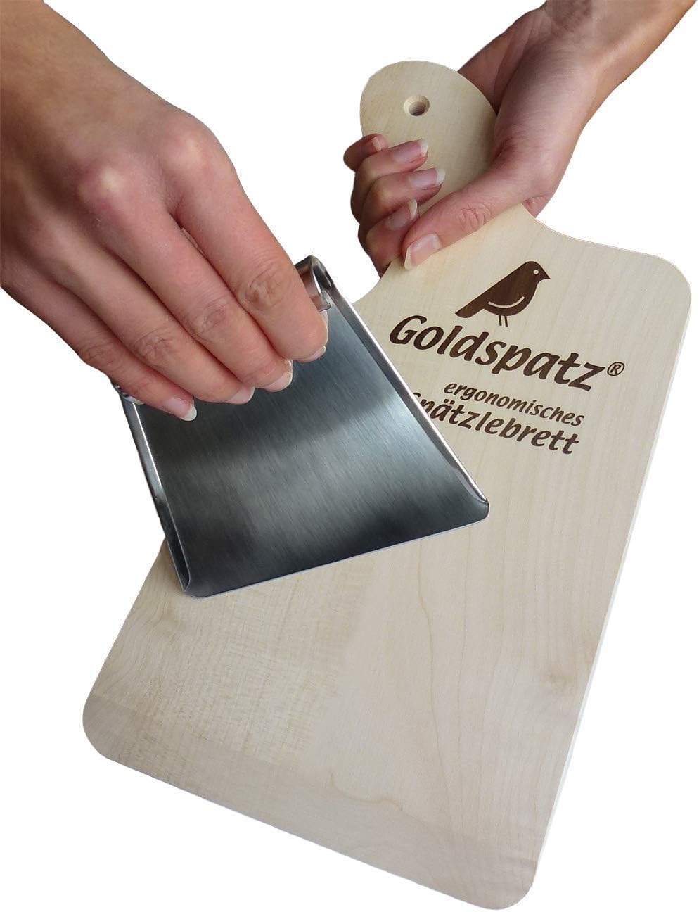 Ergonomisches Spätzlebrett mit Schaber