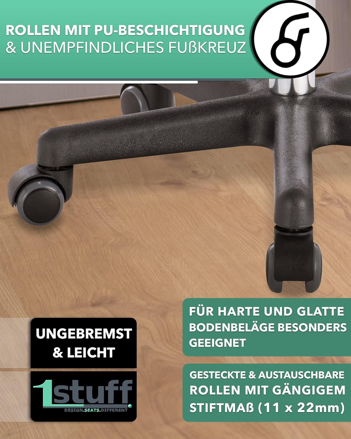 Höhenverstellbarer Drehhocker, Black-schwarz