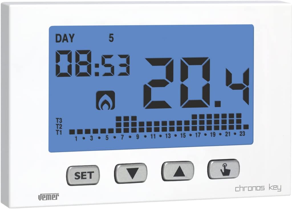 Digitales Raumthermostat mit LCD-Anzeige, Weiss