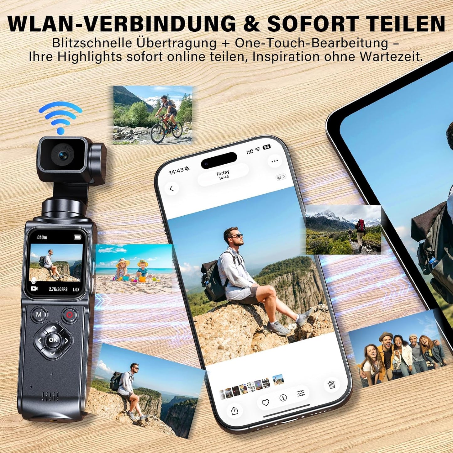 4K Actionkamera mit 2-Achsen-Stabilisierung