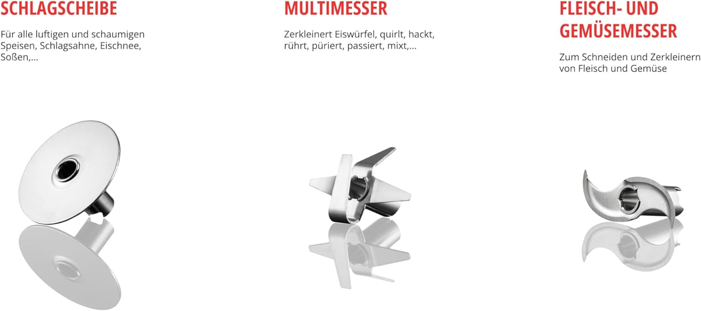 Stabmixer E 120 Select mit Zubehör-Set, Rot