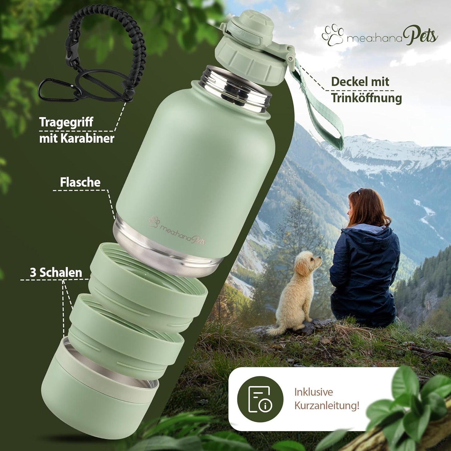Hundetrinkflasche für unterwegs