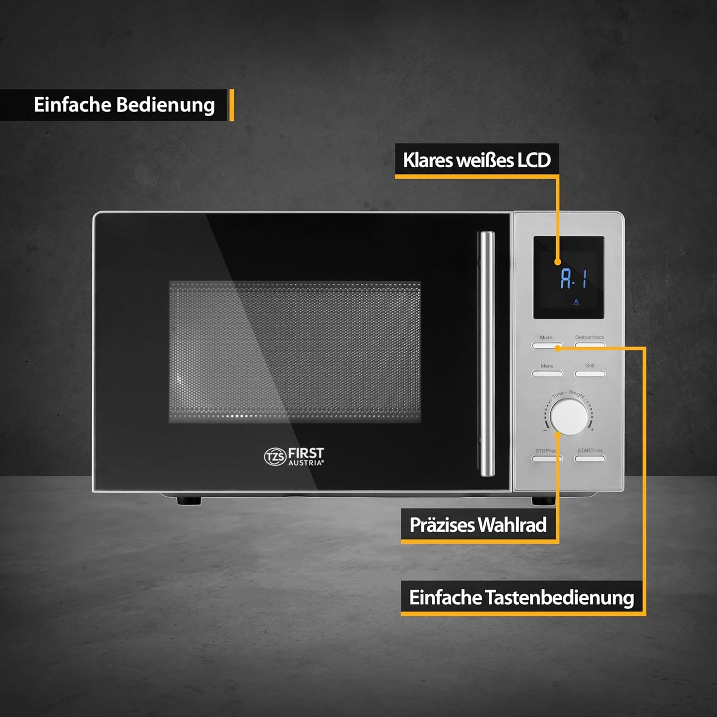 2-in-1 Mikrowellenofen mit Grill, ‎FA-5002-3, Silber