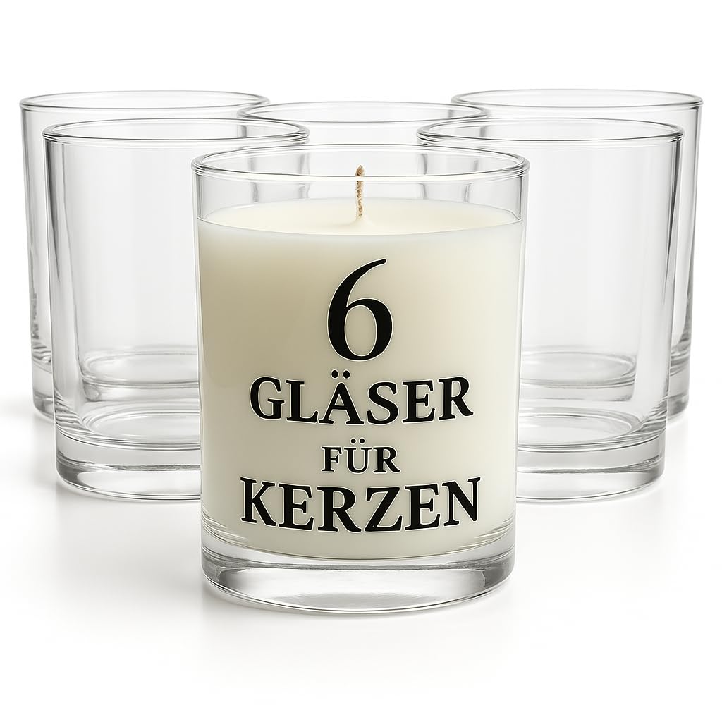Kerzengläser Set für DIY Kerzen (6 Stück, 275 ml), 275 ml