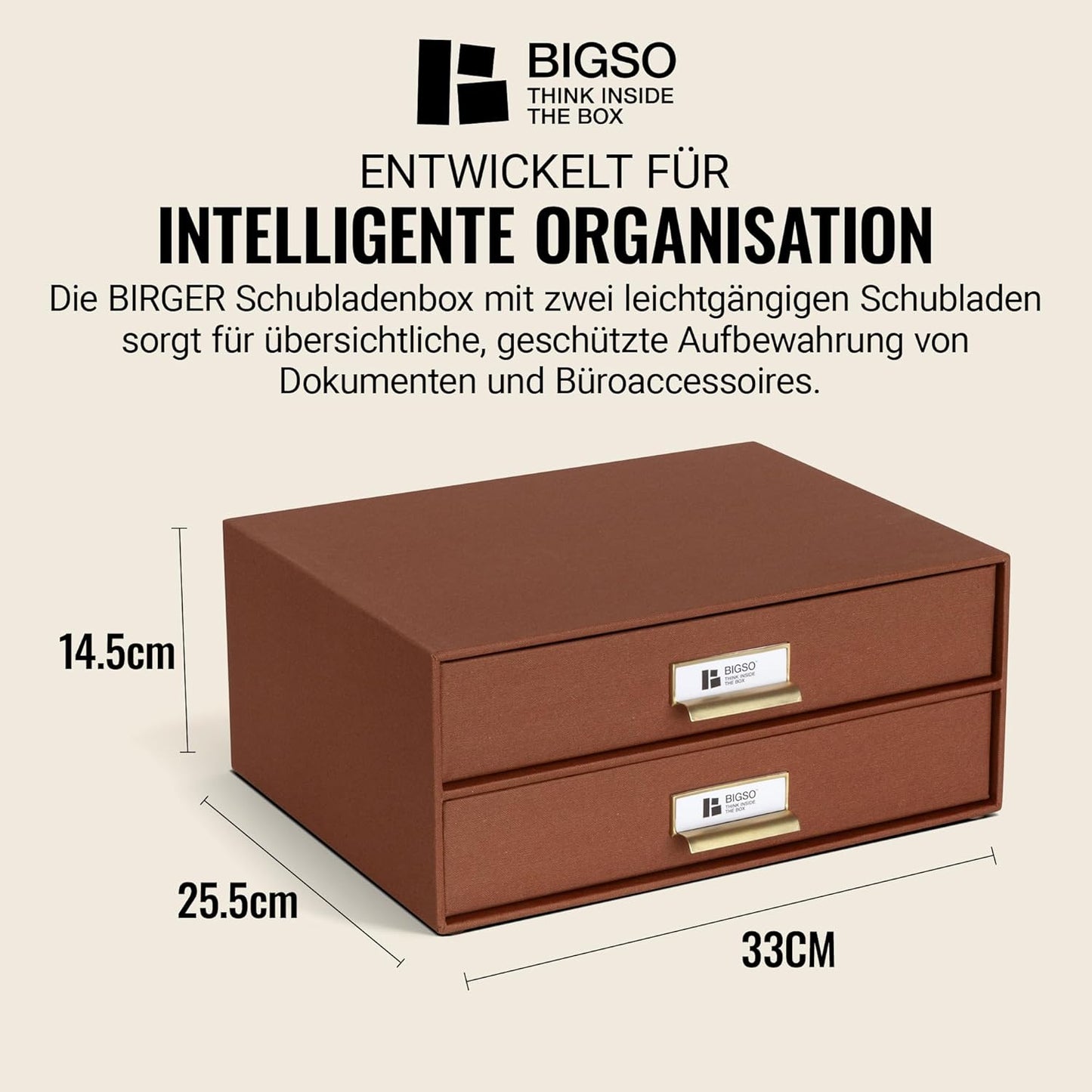 Birger Schubladenbox mit 2 Schubladen, Sienna