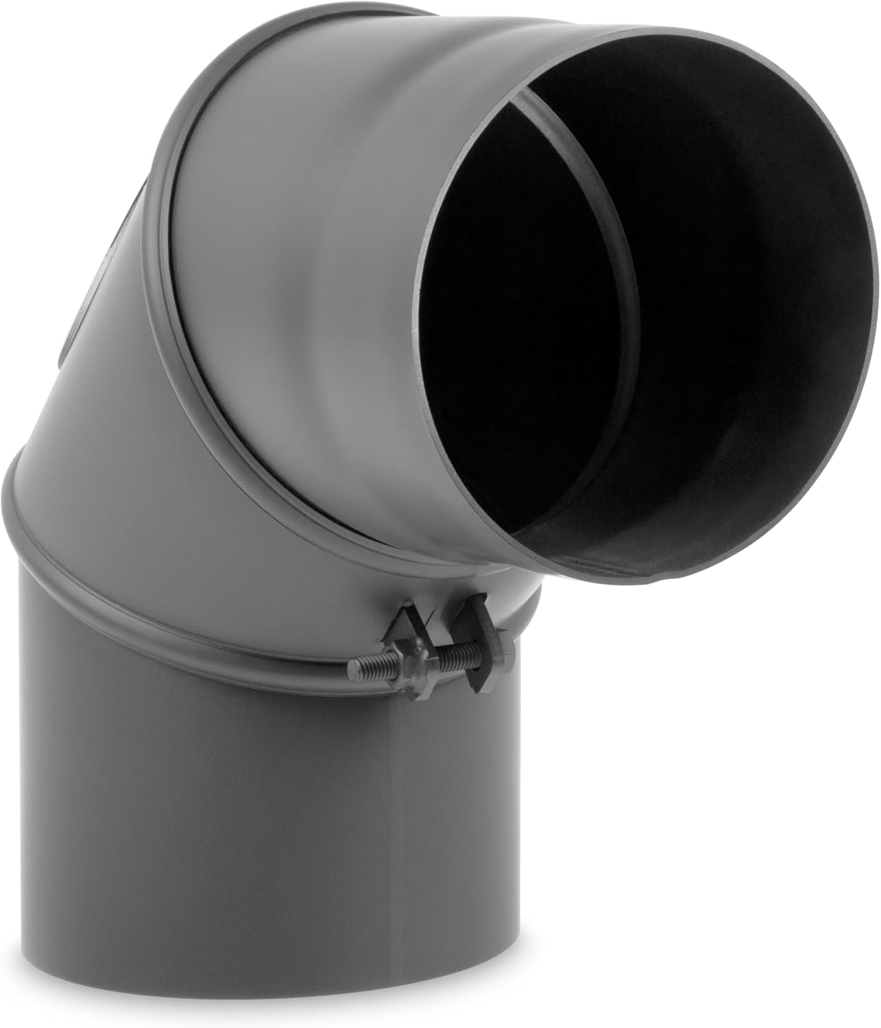 Ofenrohr-Bogen, Ofenrohr Bogen 0-90° drehbar mit Tür Gussgrau