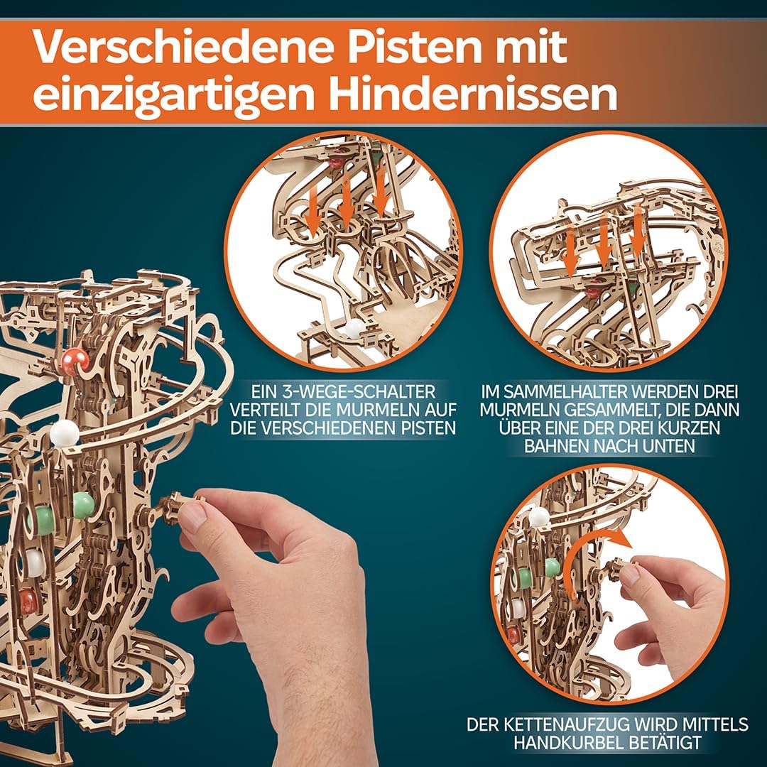 Murmel-Kettenbahn 3D Puzzle, Marble Run Chain Hoist
