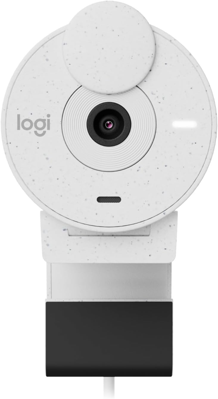 Brio 300 Full HD-Webcam mit Sichtschutz und Mikrofon mit Rauschunterdrückung, Weiß