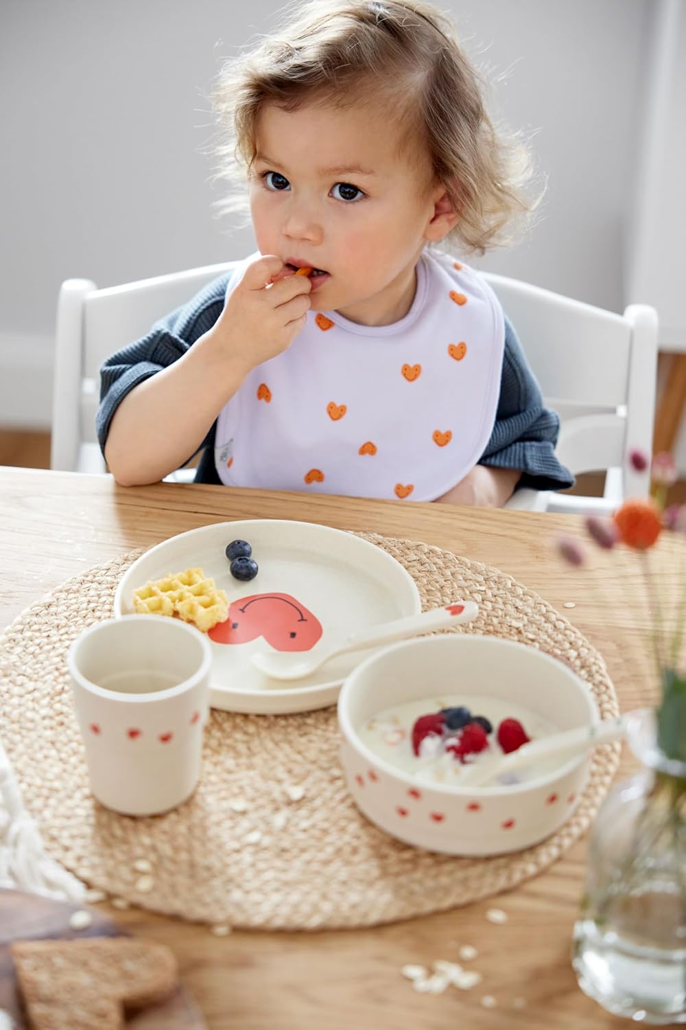 Kindergeschirr Set Happy Rascals Smile, Blau