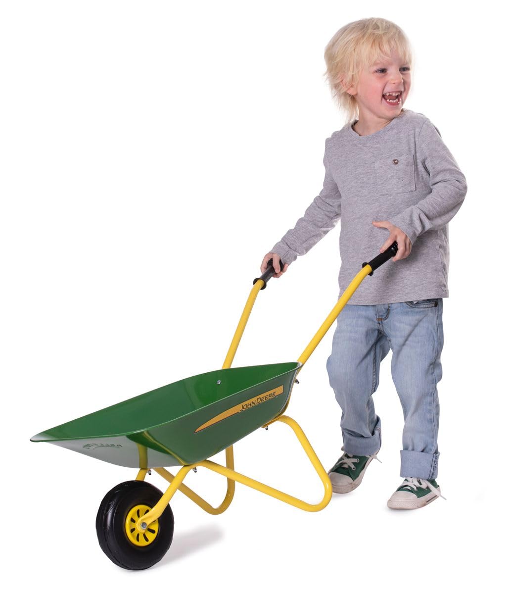 John Deere Kinderschubkarre, Metallschüssel Grün (Dunkel)