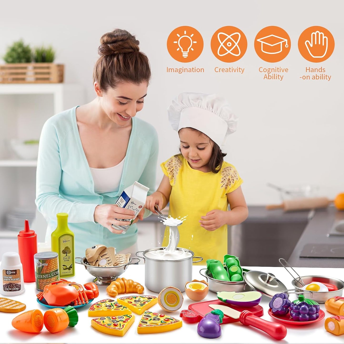 Kinderküche Spielset mit Zubehör (52-teilig)