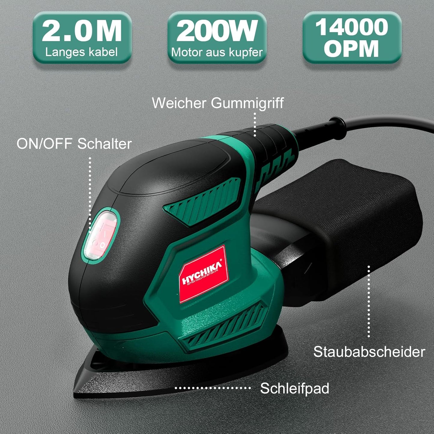 Multischleifer mit 12 Schleifblättern
