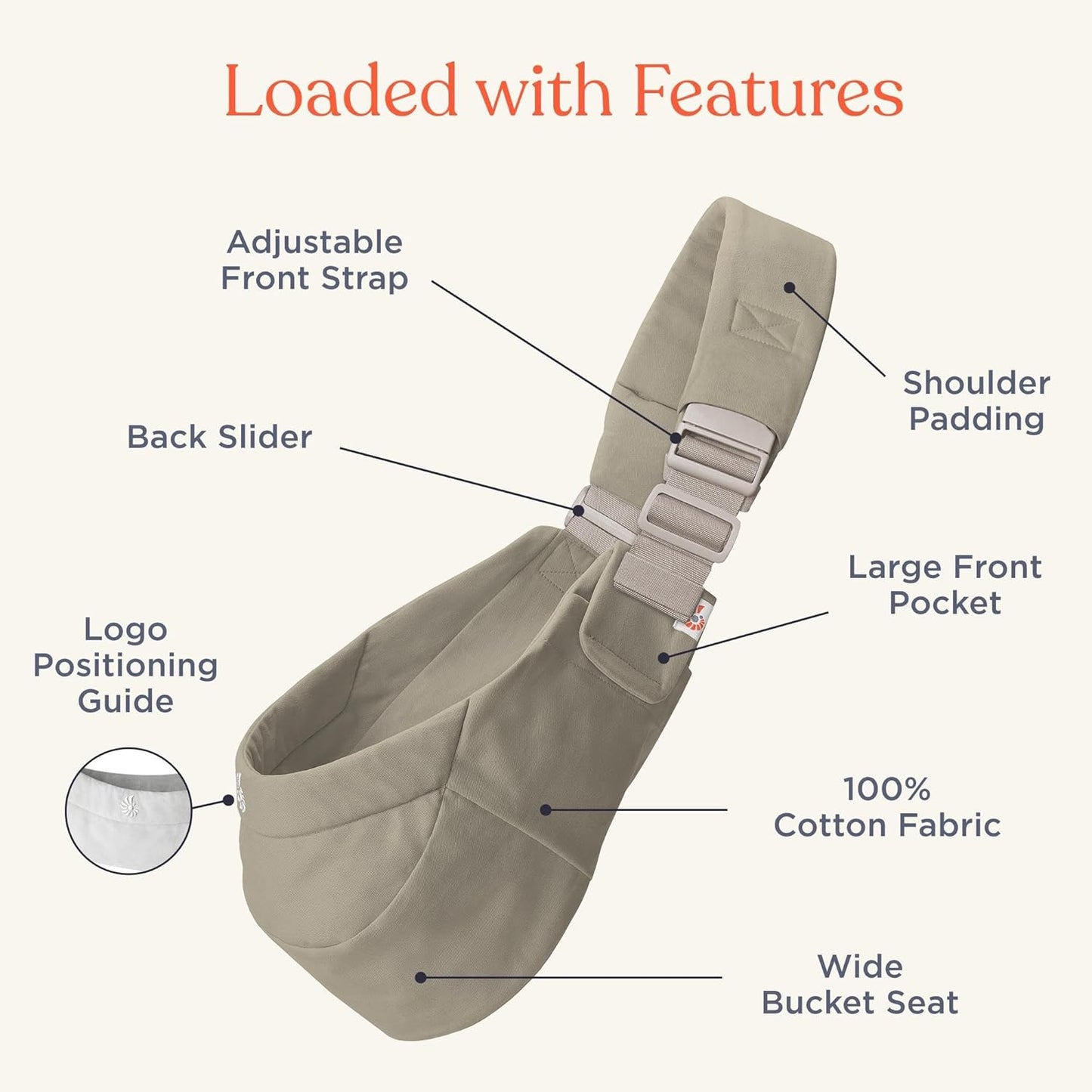 Ergonomische Babyhüfttrage, Soft Olive