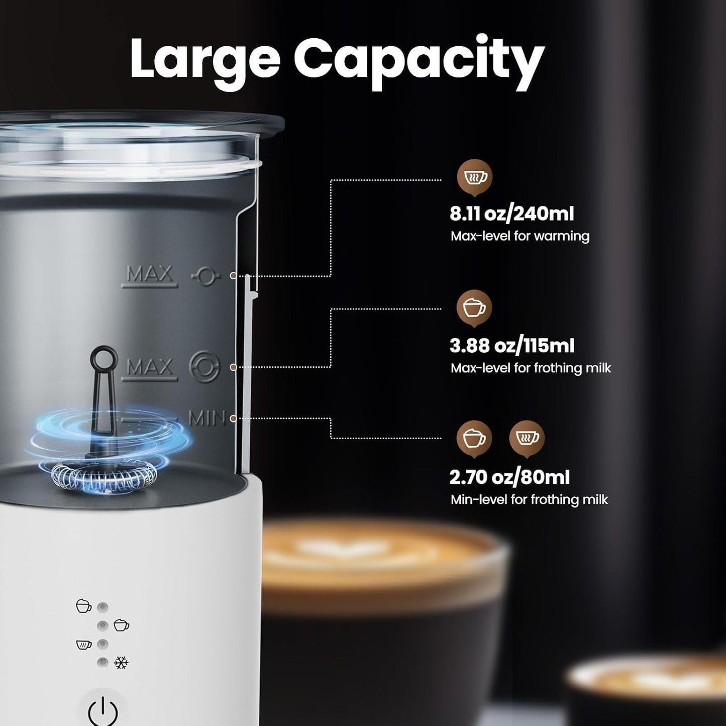 4-in-1-Milchaufschäumer MMF-827, 115ML Weiss