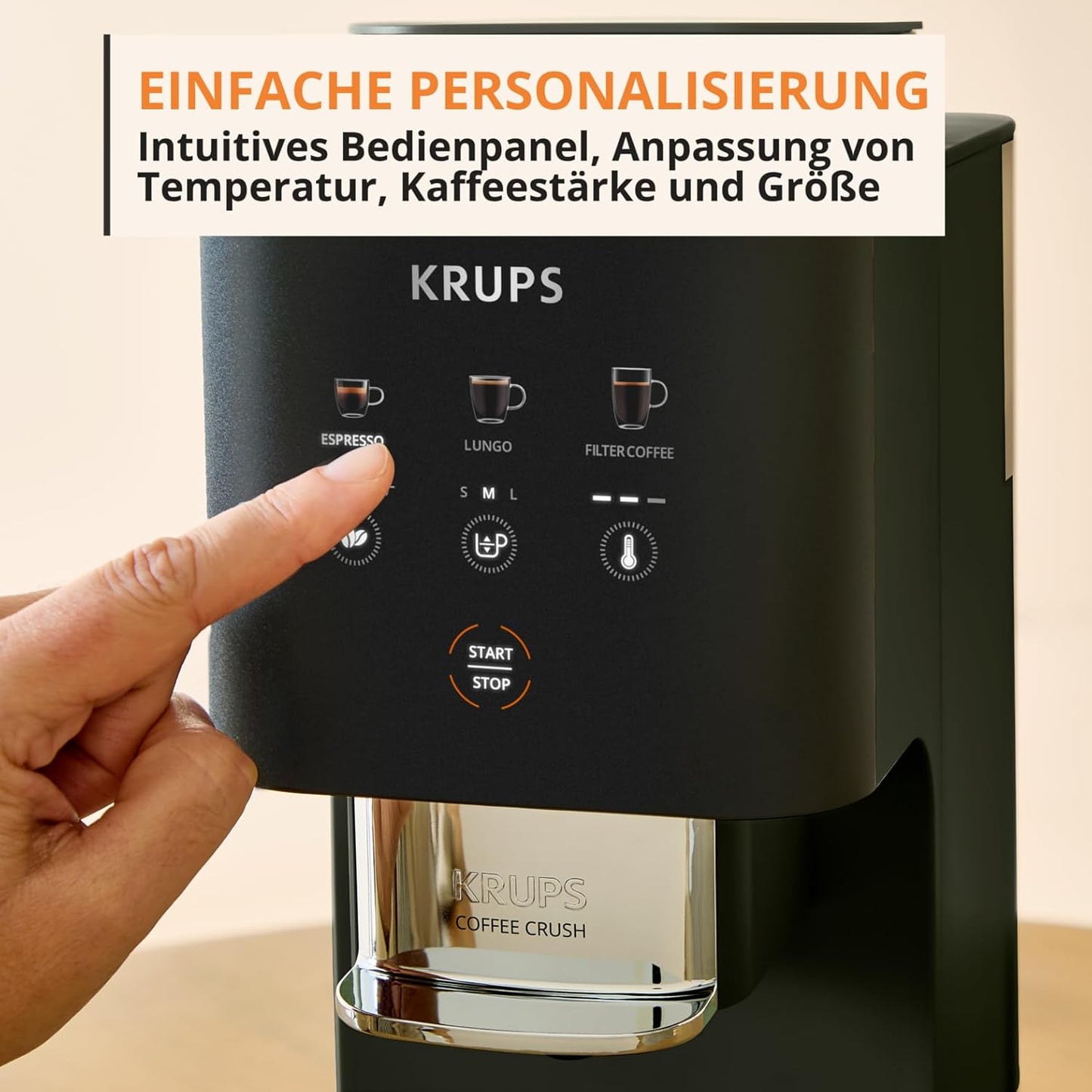 Coffee Crush Extra Kaffeevollautomat, Schwarz
