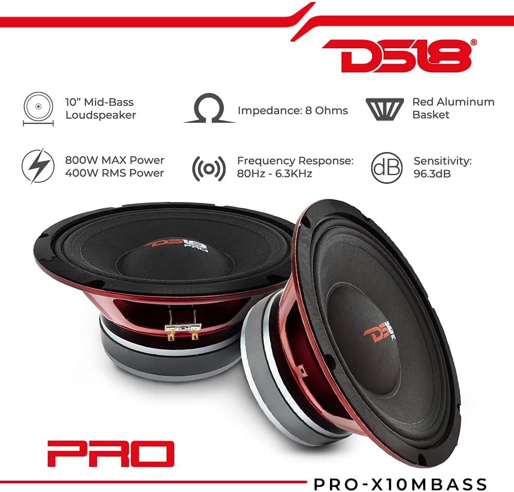 Midrange Lautsprecher PRO-X10MBASS, 8 Ohm, 25,4 cm Mittelbass