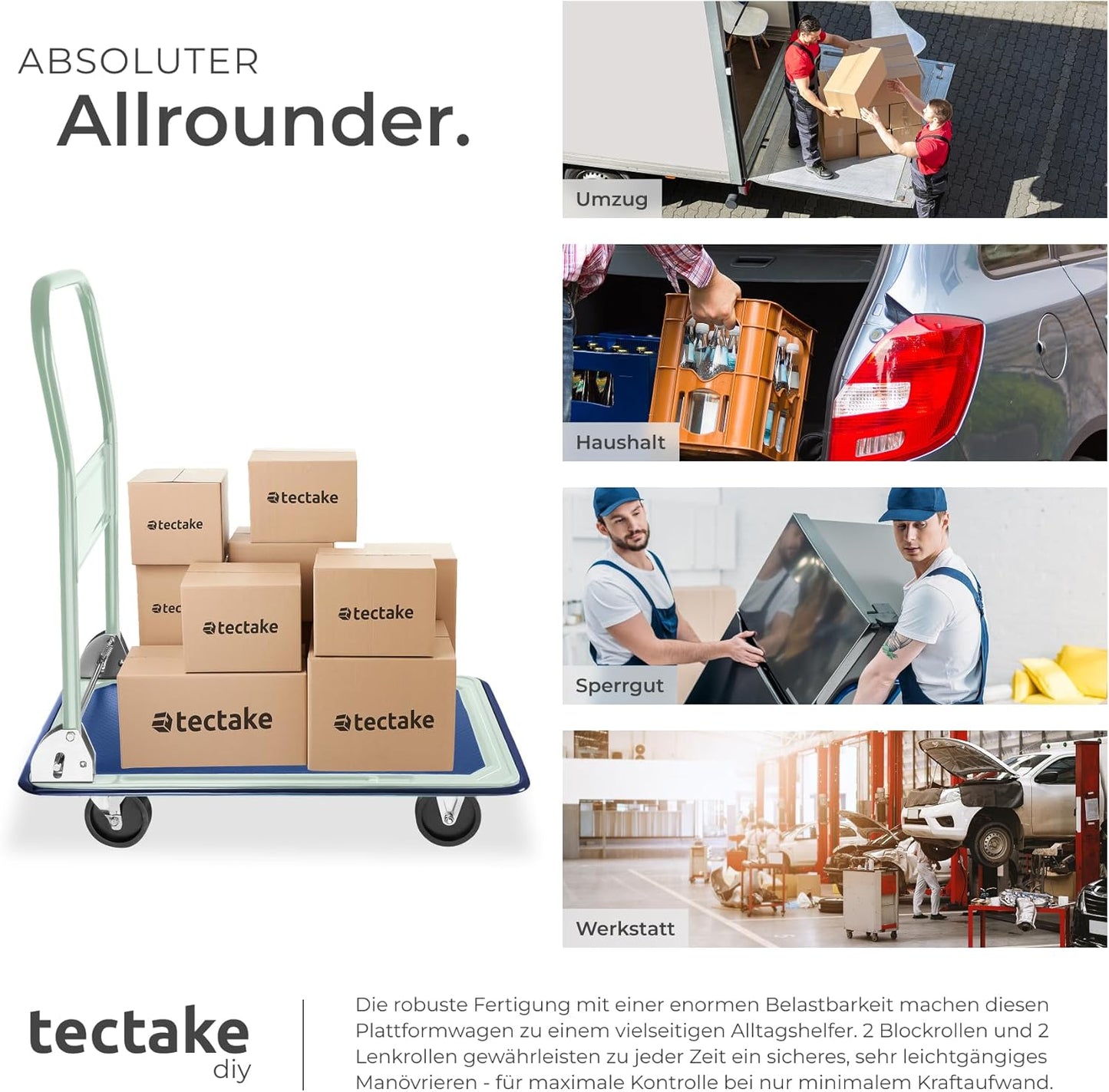 Klappbarer Plattformwagen, Belastbarkeit 150 Kg