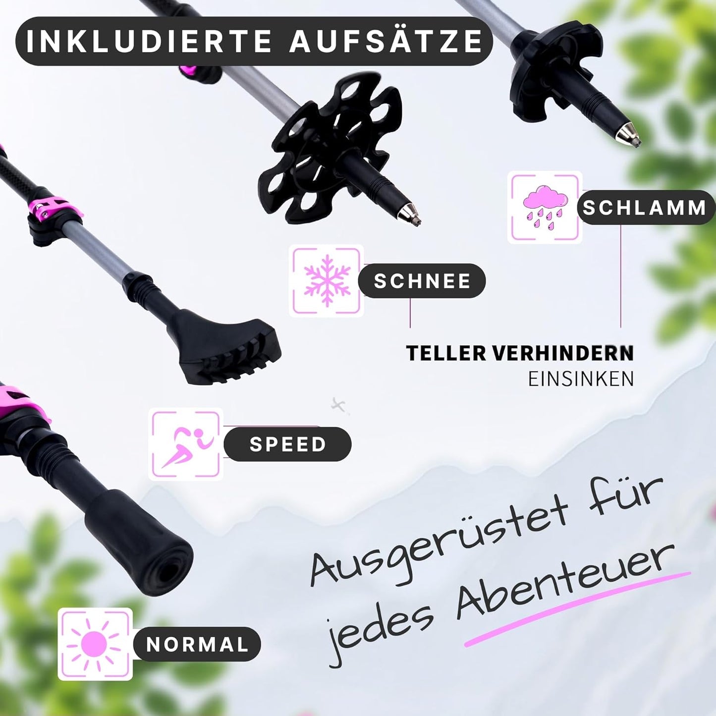 Trekkingstöcke, Pink