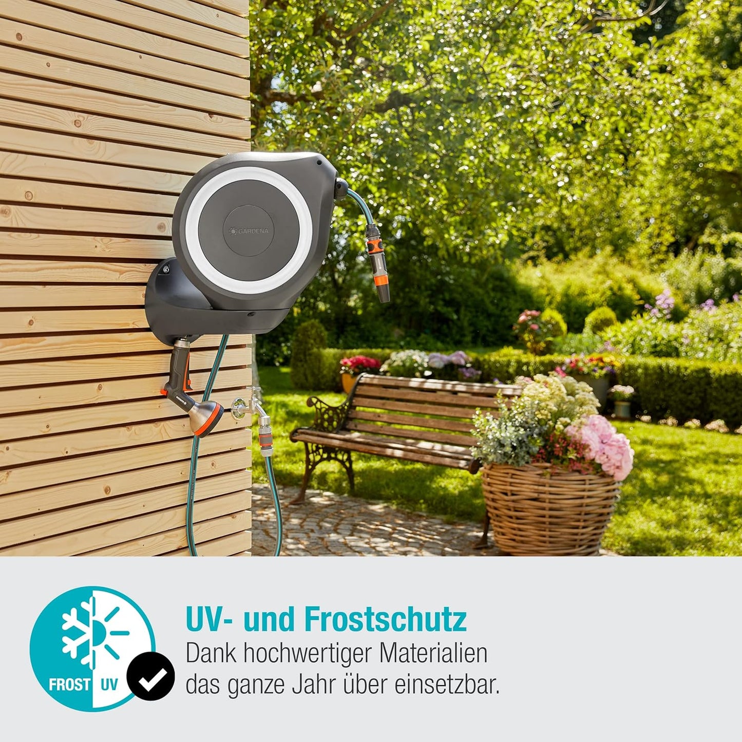 Wand-Schlauchbox RollUp M, Weiss