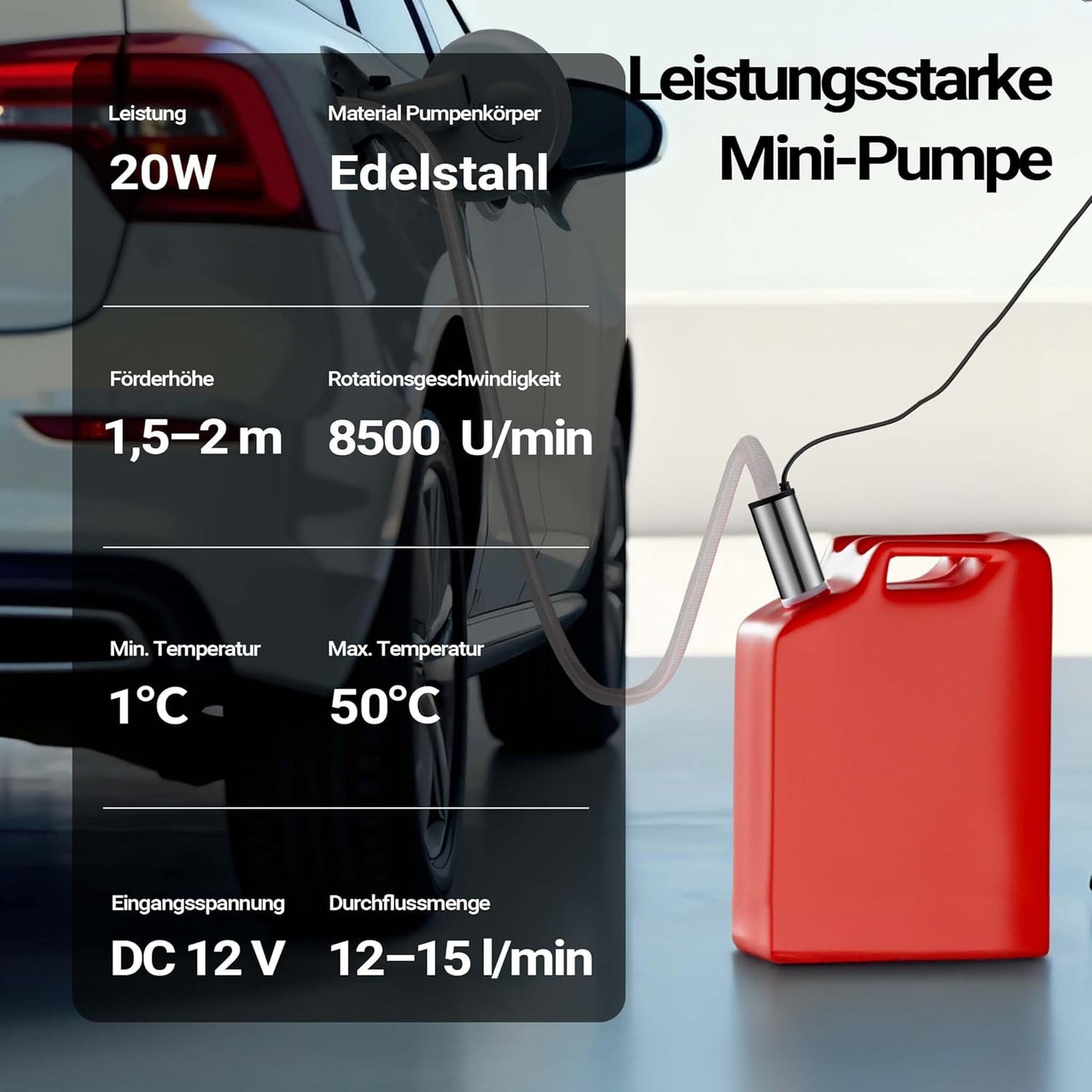 Mini Tauchpumpe 12V für Wasser & Dieselöl