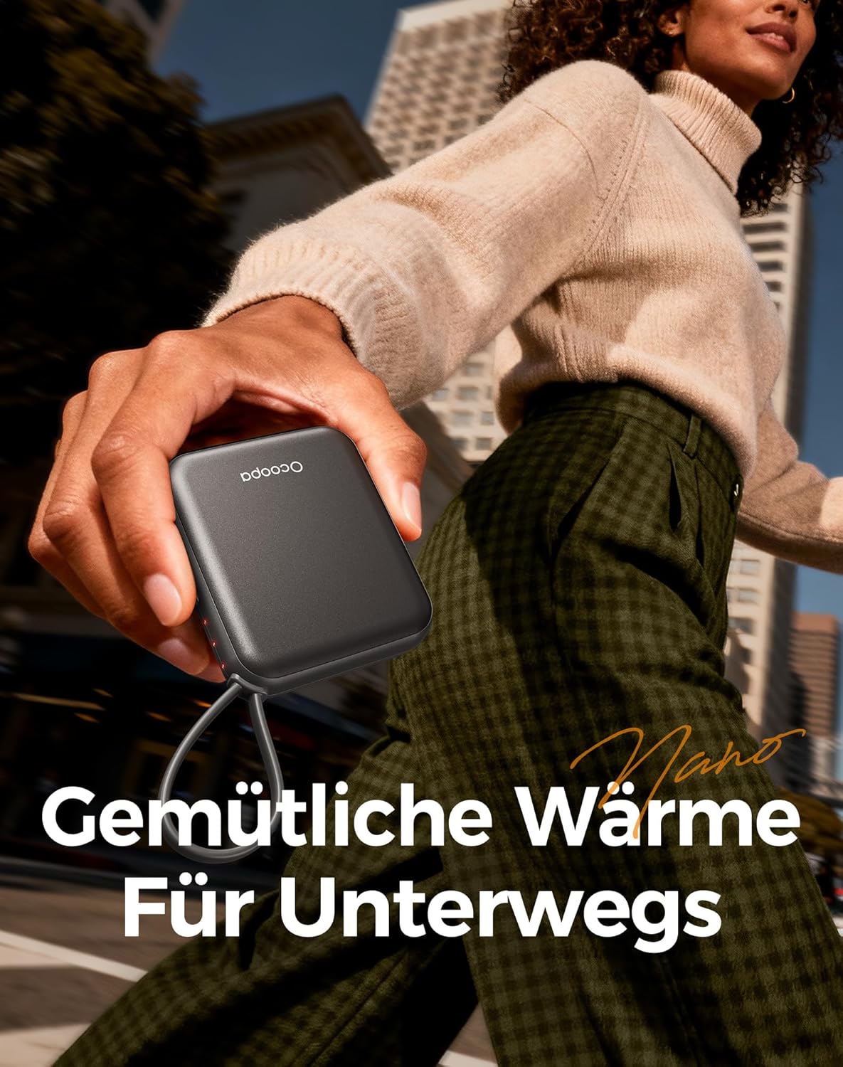 Elektrische Handwärmer UT5 mit 3 Wärmestufen, 2er-Set, Schwarz