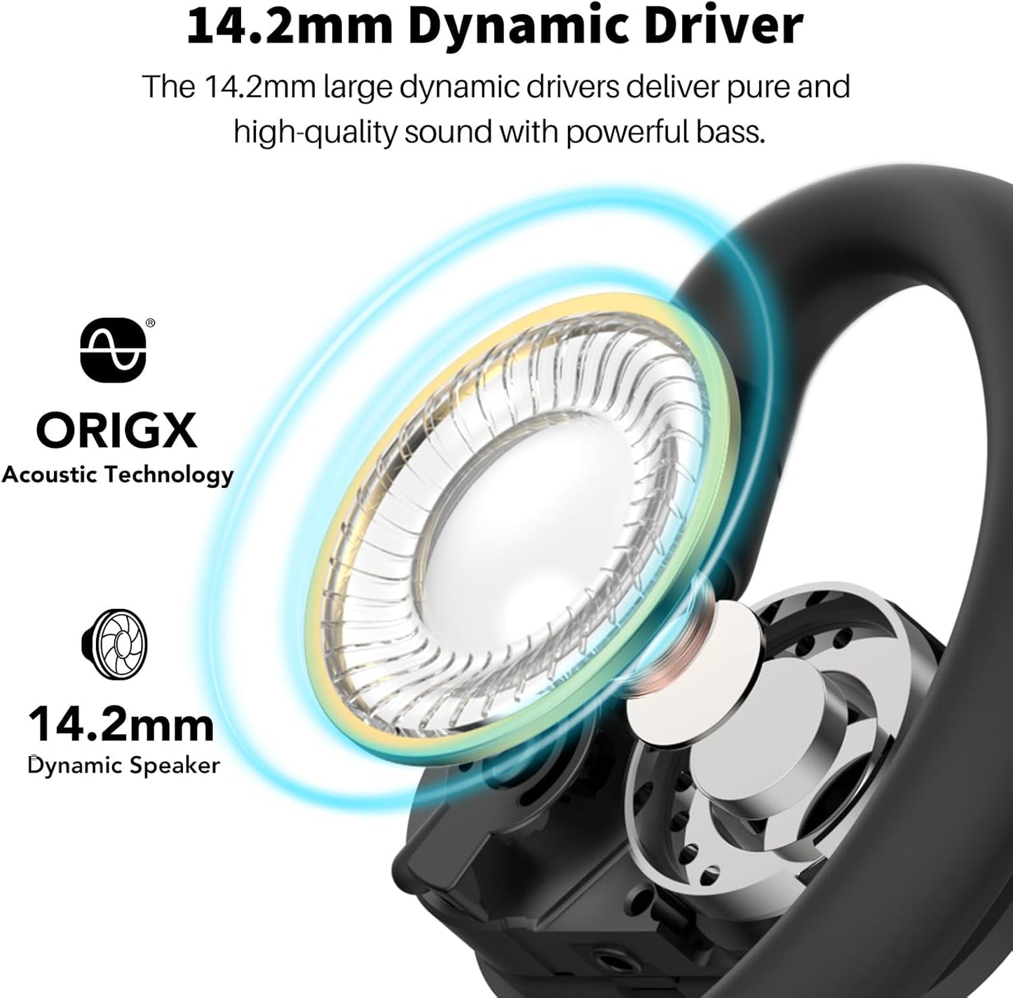Open Ear Bluetooth Kopfhörer, Schwarz