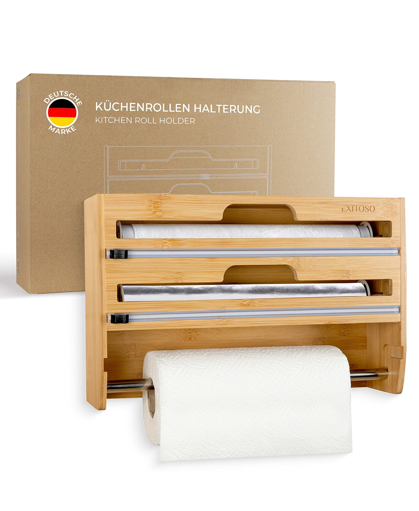 3-in-1 Folienschneider & Küchenrollenhalter, Beige