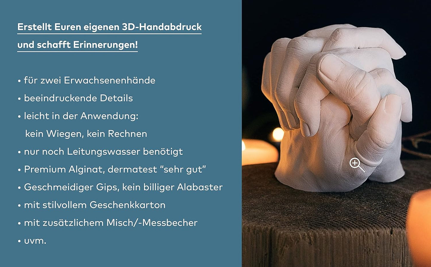 Handabdruck-Set für Paare mit Alginat-Abformmasse