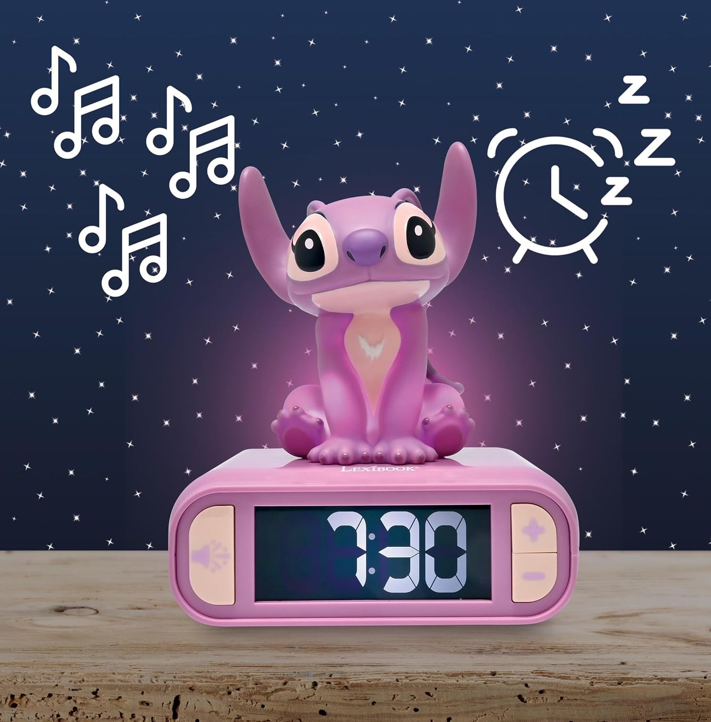 Stitch Nachtlicht-Wecker mit Schlummerfunktion, Disney Stitch - Angel _A