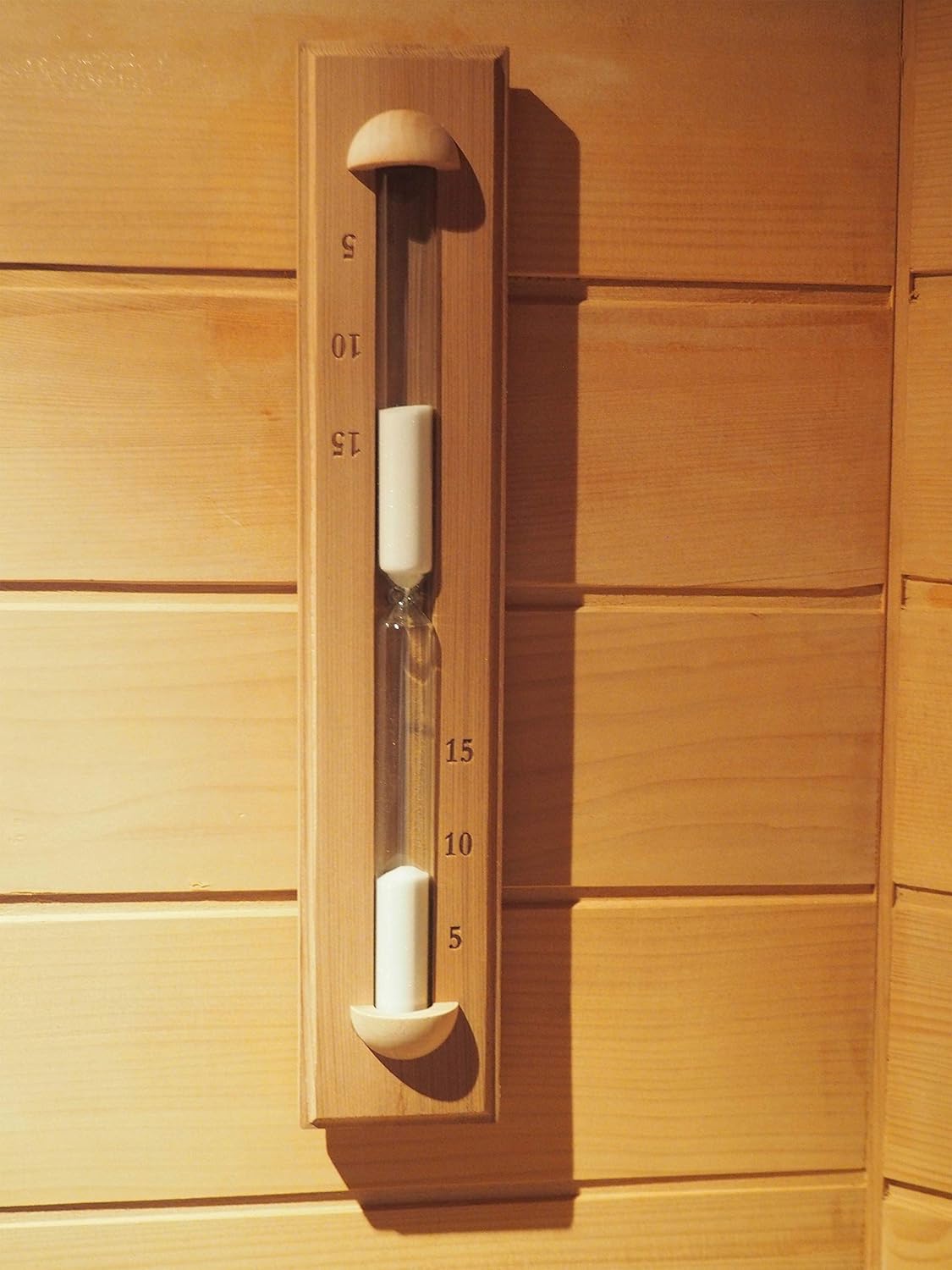 Rotierender Sauna-Sandtimer für 15 Minuten, 15 Minutes Weiss