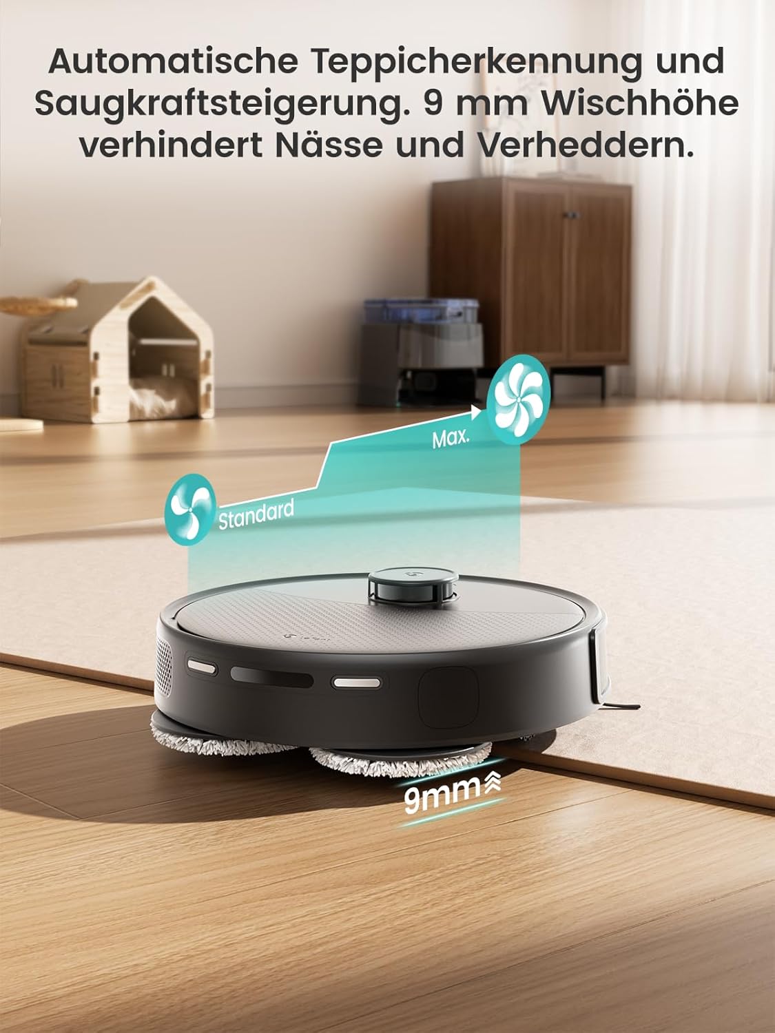 M3 Max Saugroboter mit Wischfunktion & LiDAR Navigation, Grau