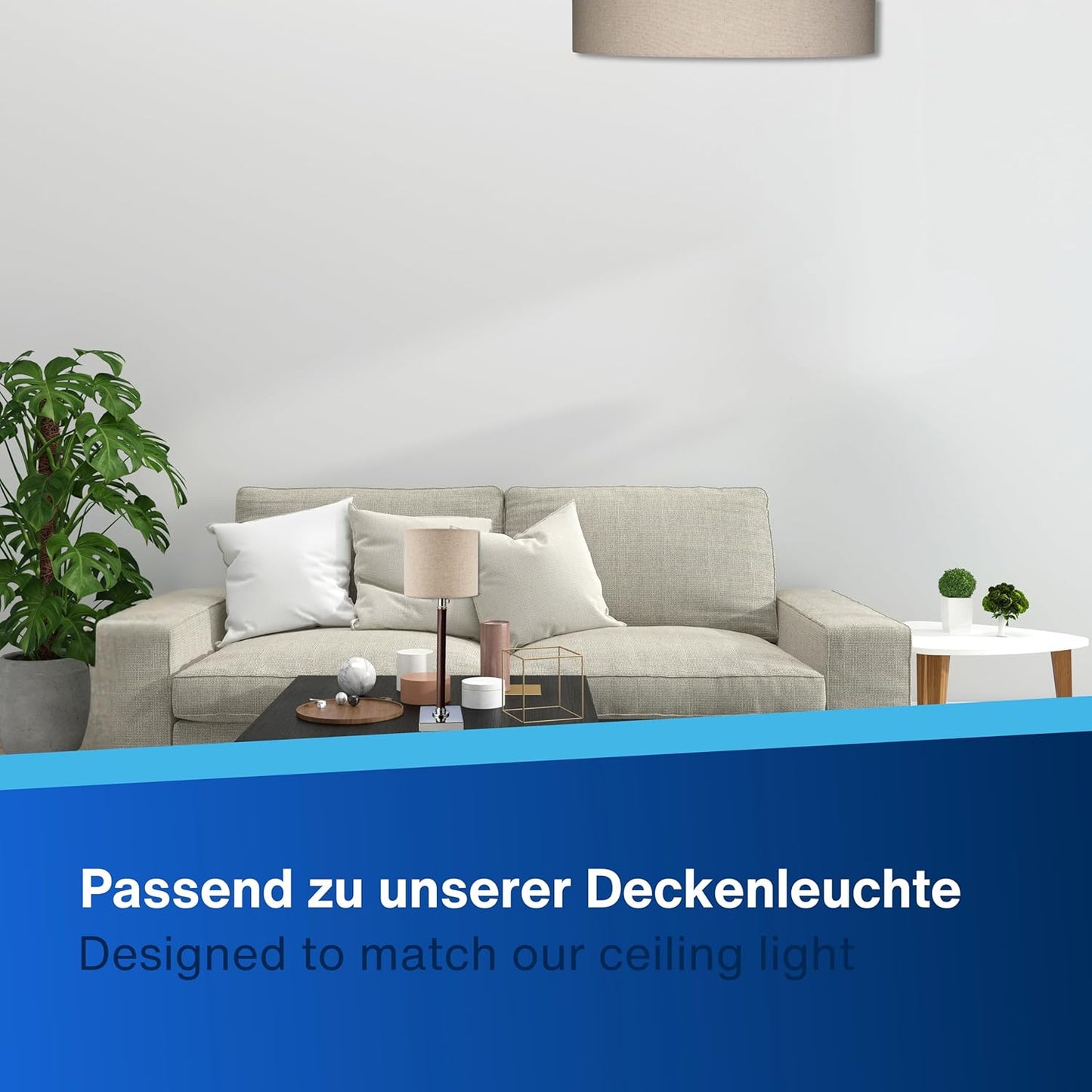 Lampenschirm aus Leinen für E27 Fassung, Ø 20cm Taupe-1