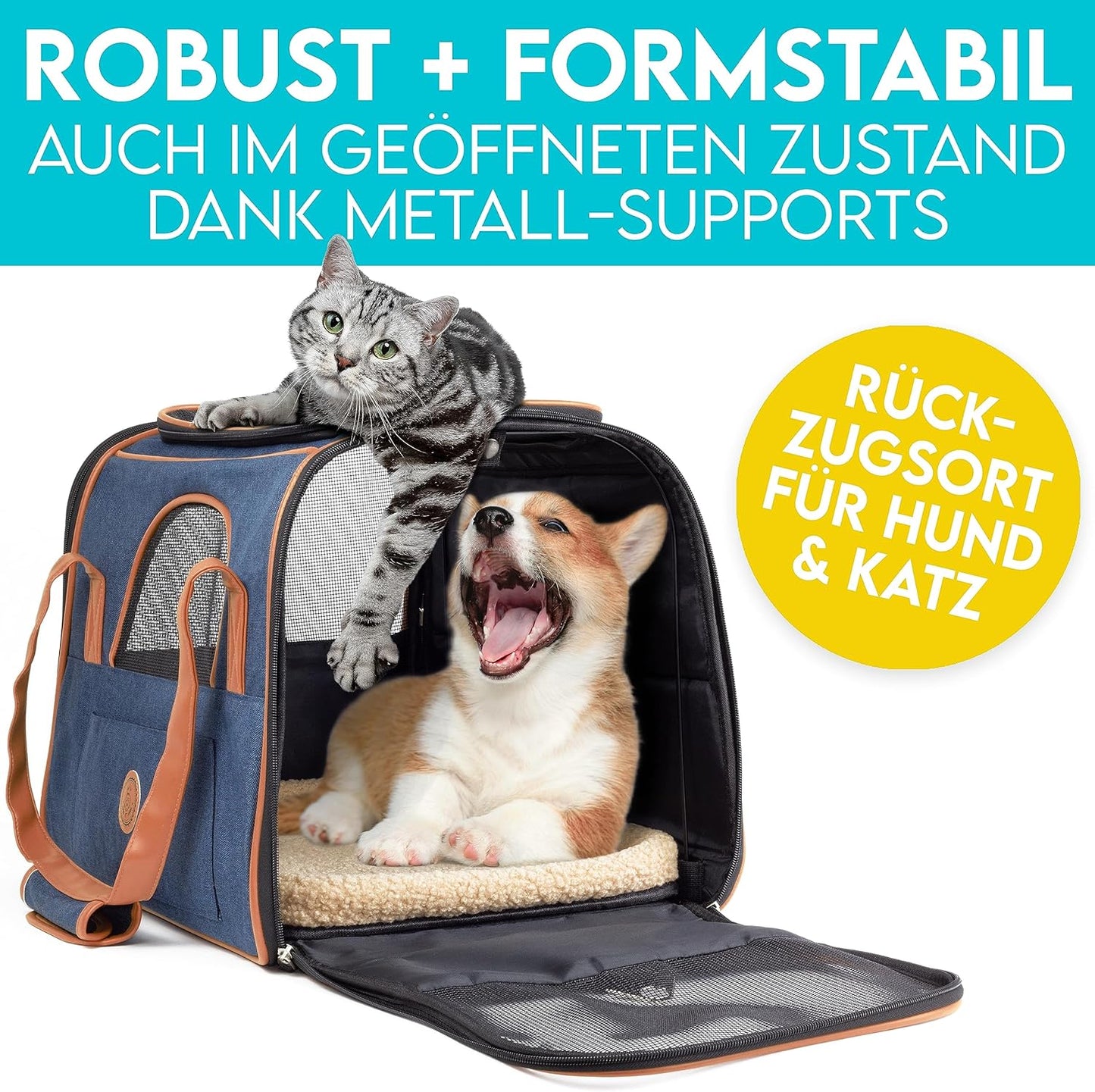 Hundetasche, L 44 x B 32 x H 34 cm Dunkelblau