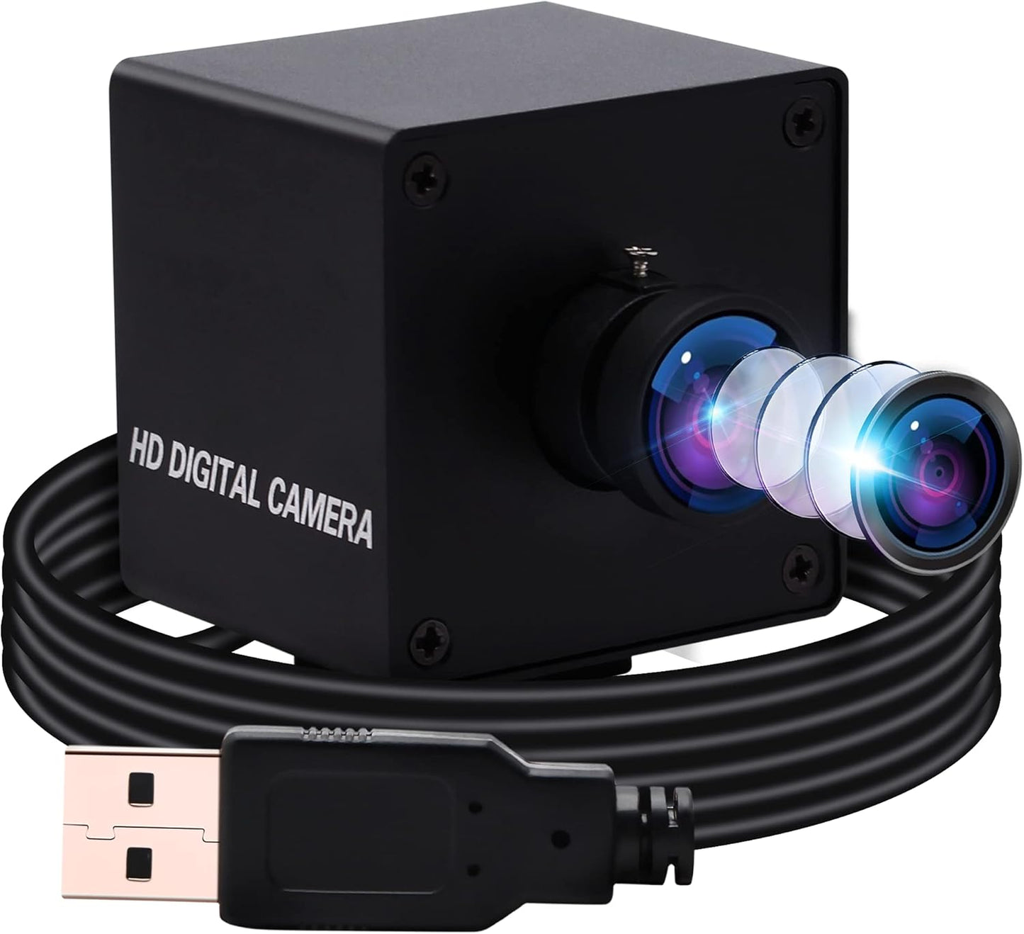 4K Ultra HD Weitwinkel-Webcam mit 170° Objektiv, 170 Grad Objektiv mit BOX