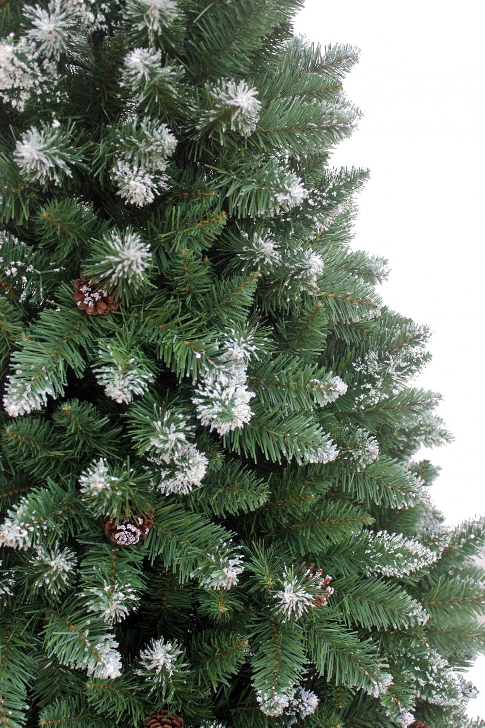Künstlicher Weihnachtsbaum mit Schnee und Zapfen, 150 cm