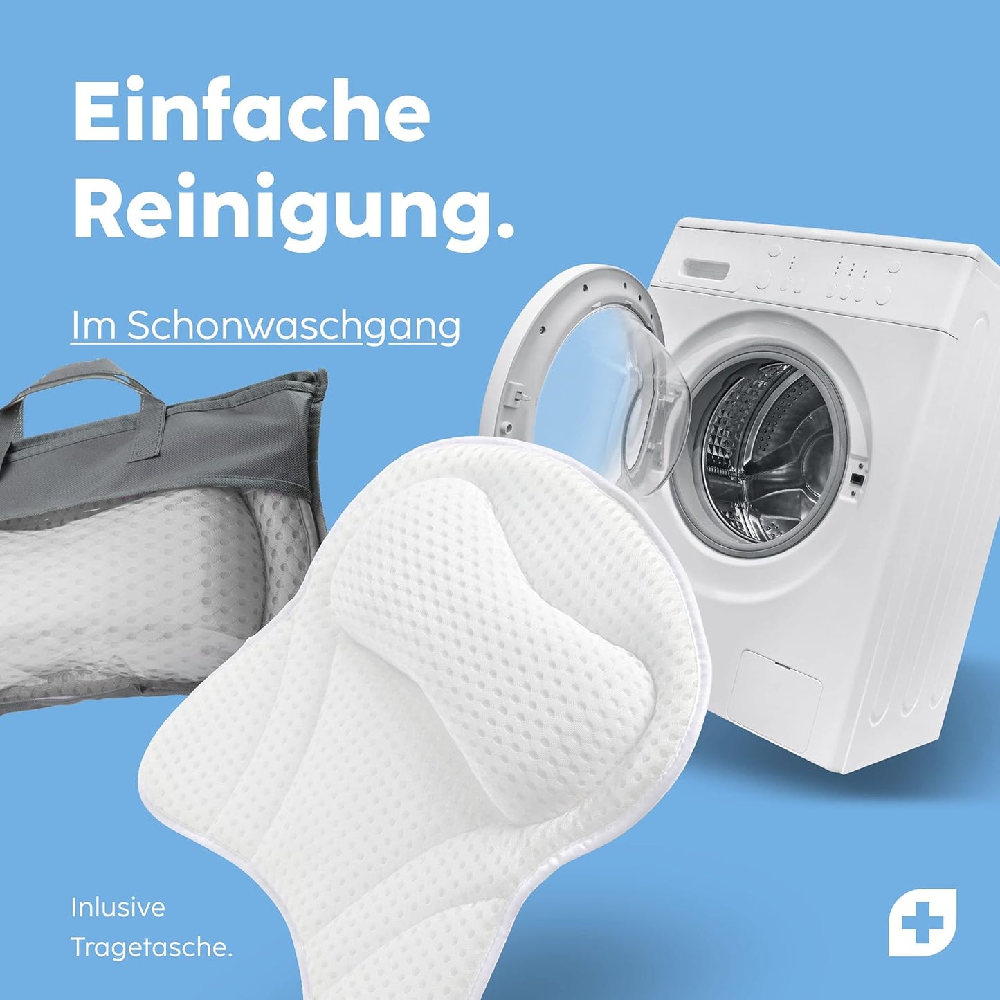 Badewannenkissen mit Saugnäpfen, Weiß