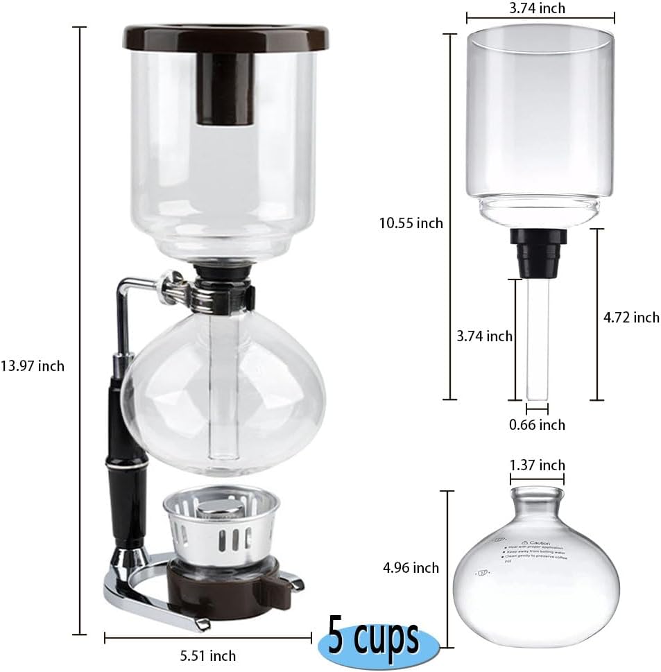Siphon-Kaffeemaschine mit Alkoholbrenner