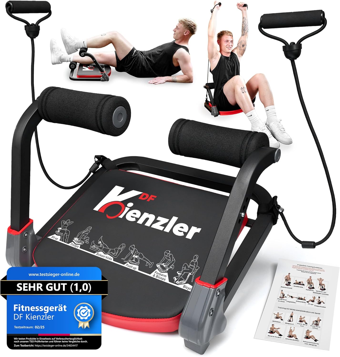 Bauchtrainer & Rückentrainer mit Widerstandsbändern