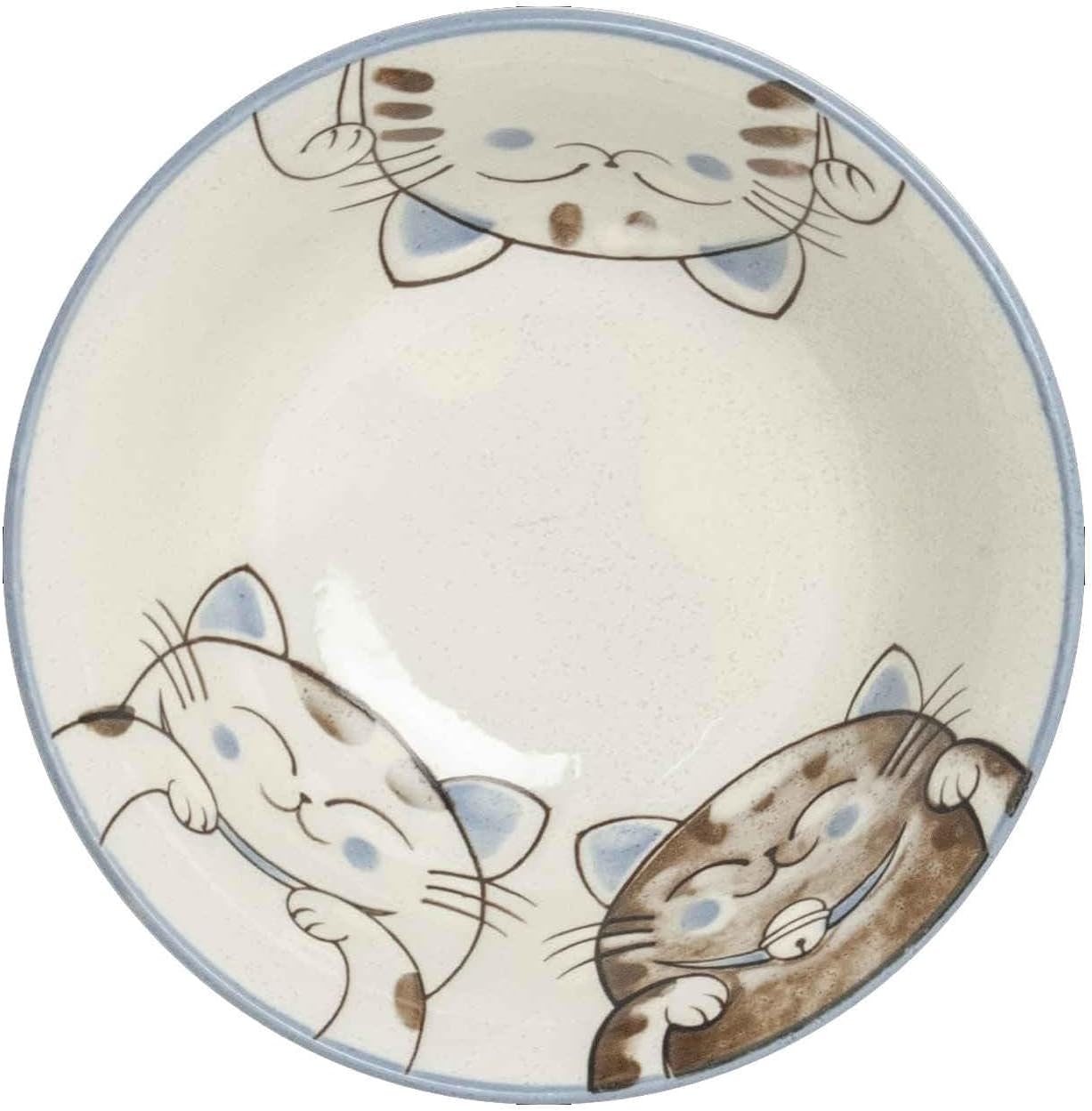 Tokio Japan Dessertschalen mit Katzendesign, 2 Stück, 2x Three Cats 15x7cm 500ml Bluepink