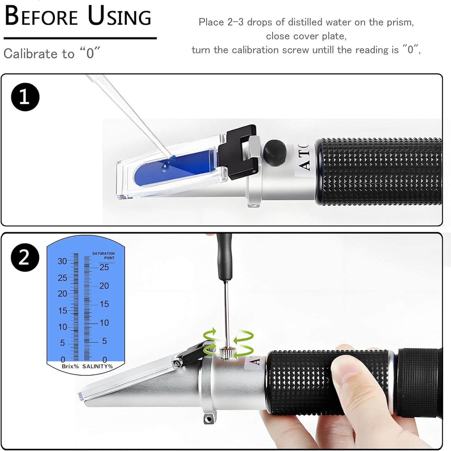 2-in-1 Refraktometer für Brix- und Salzgehaltmessung, Brix Salzgehaltsmesser (Brix und Salzgehalt)