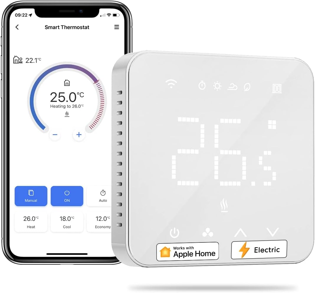 Smart Wi-Fi Thermostat MTS200HK, 16A Elektrische Fussbodenheizung Single