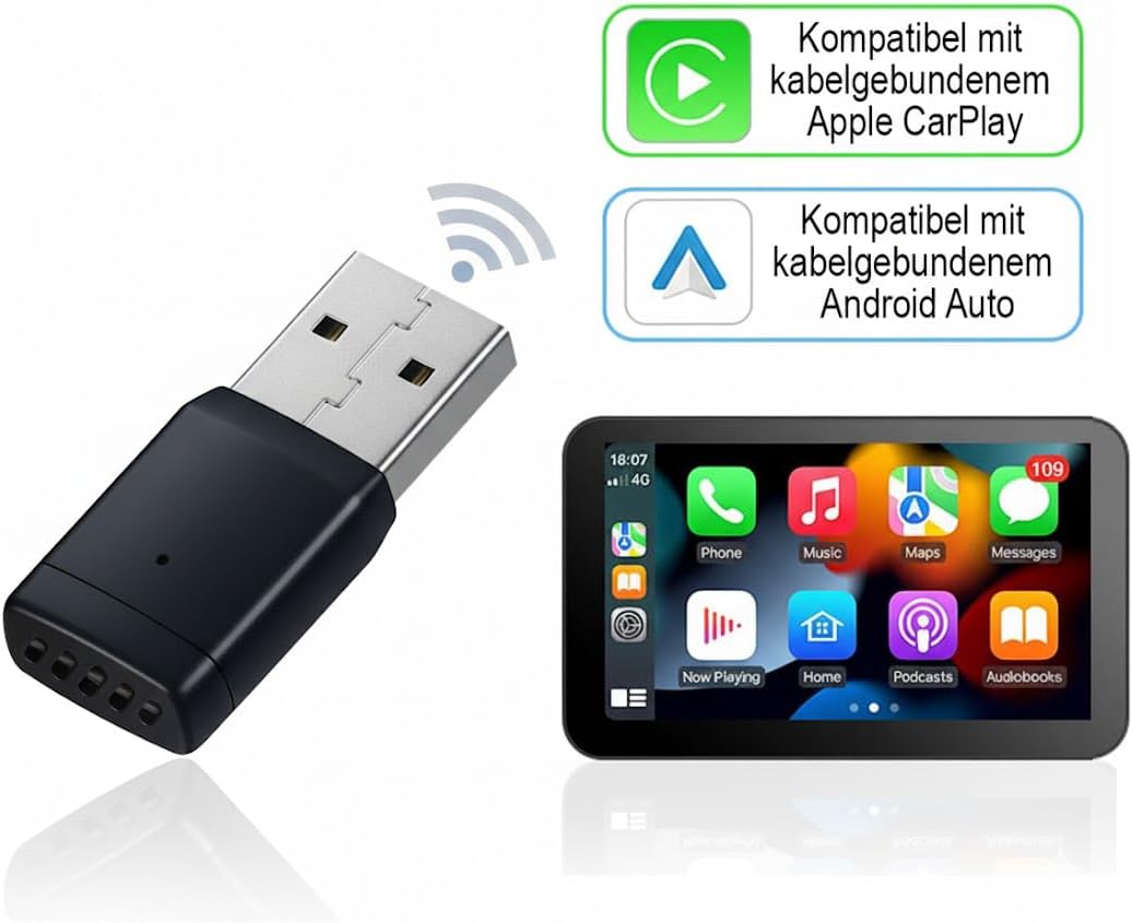 Wireless CarPlay & Android Auto Adapter, 2-in-1 Adapter
