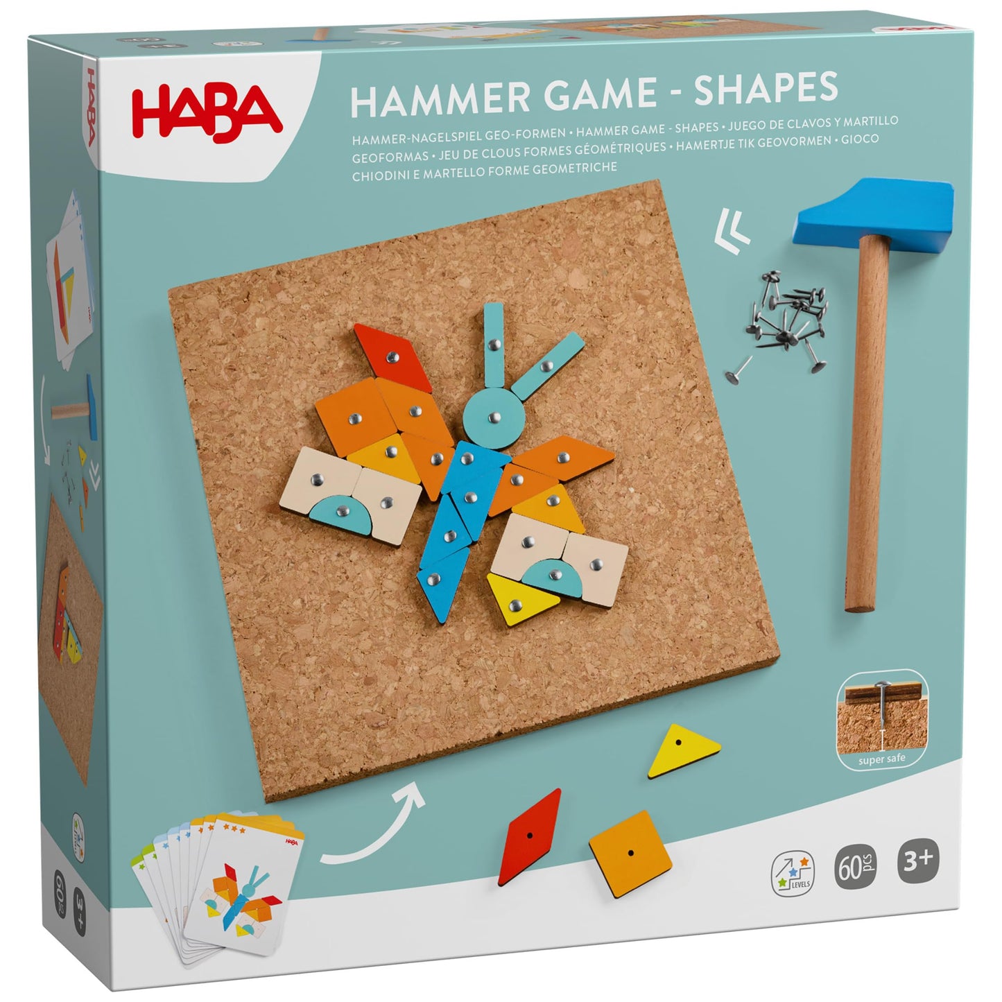 Hammer-Nagelspiel Geo Formen