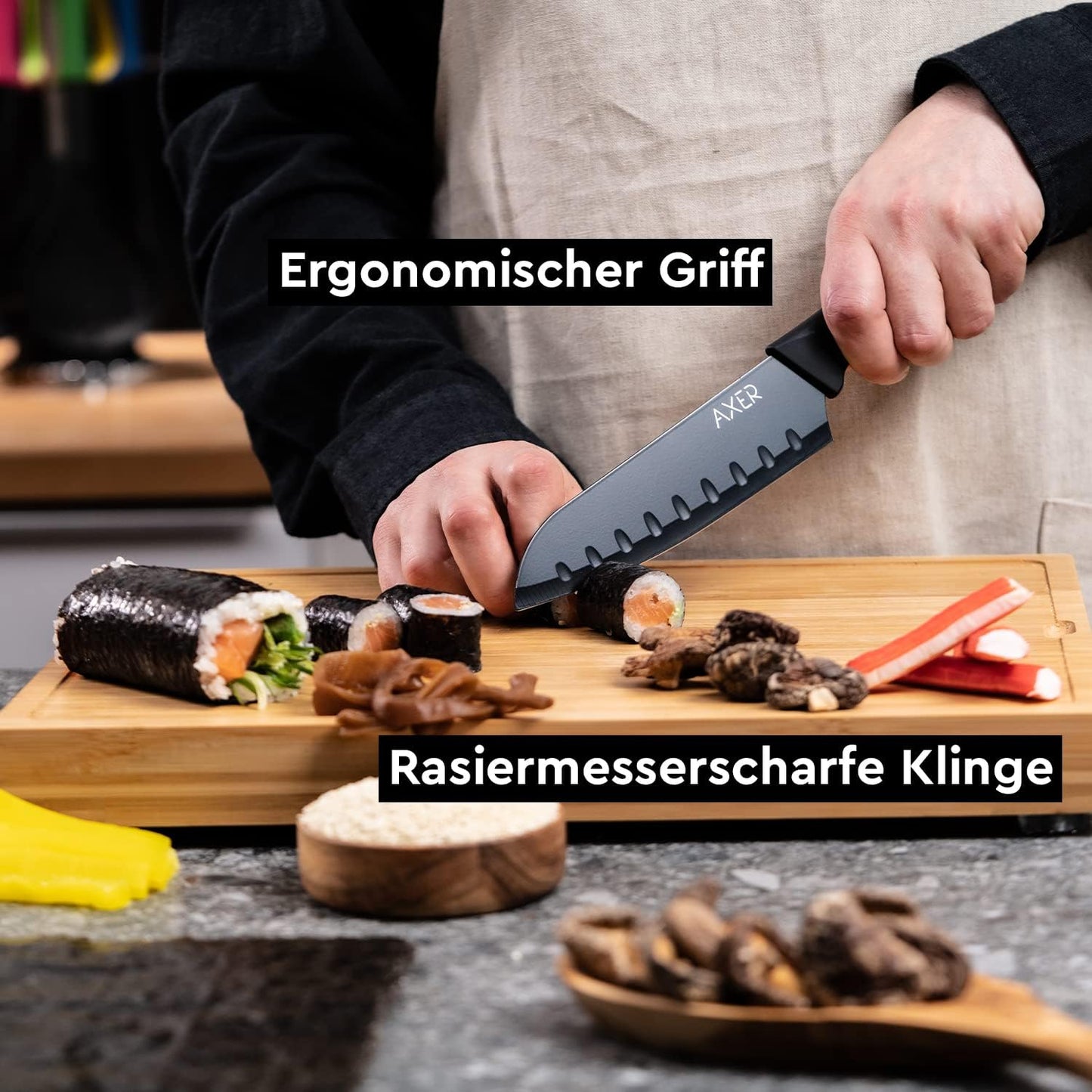 Messer Set, Schwarz, 6 set