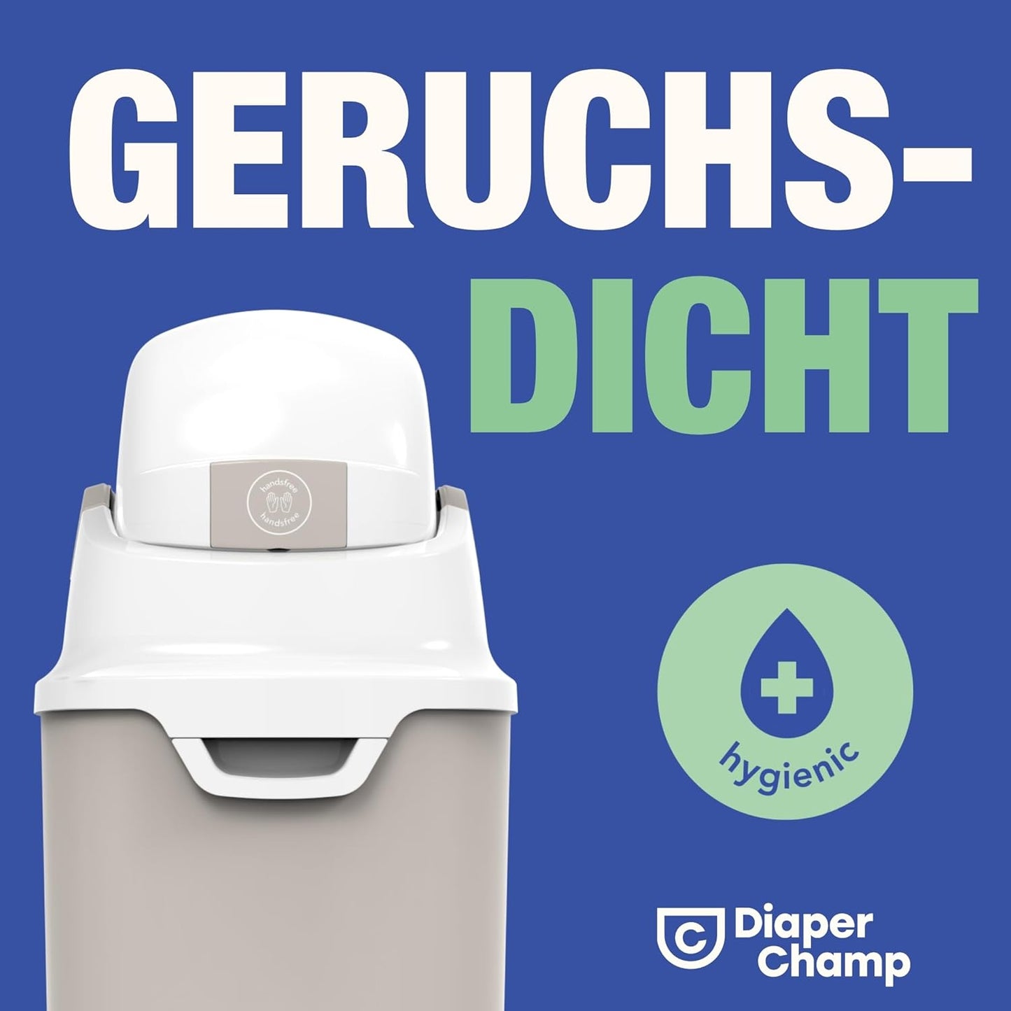 Windeleimer mit Pedal, geruchsdicht, ohne Nachfüllkassetten, beige