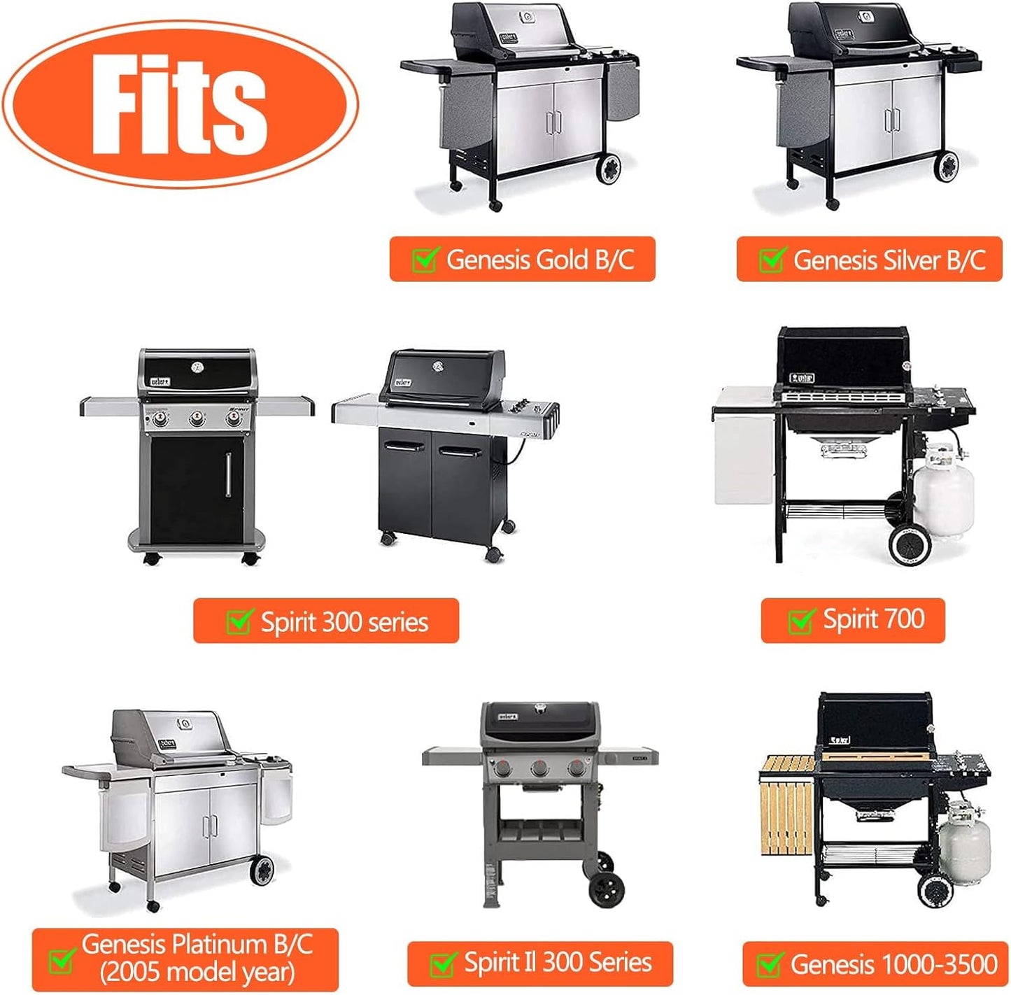 2er-Set Grillroste für Weber, 44.5x30cm