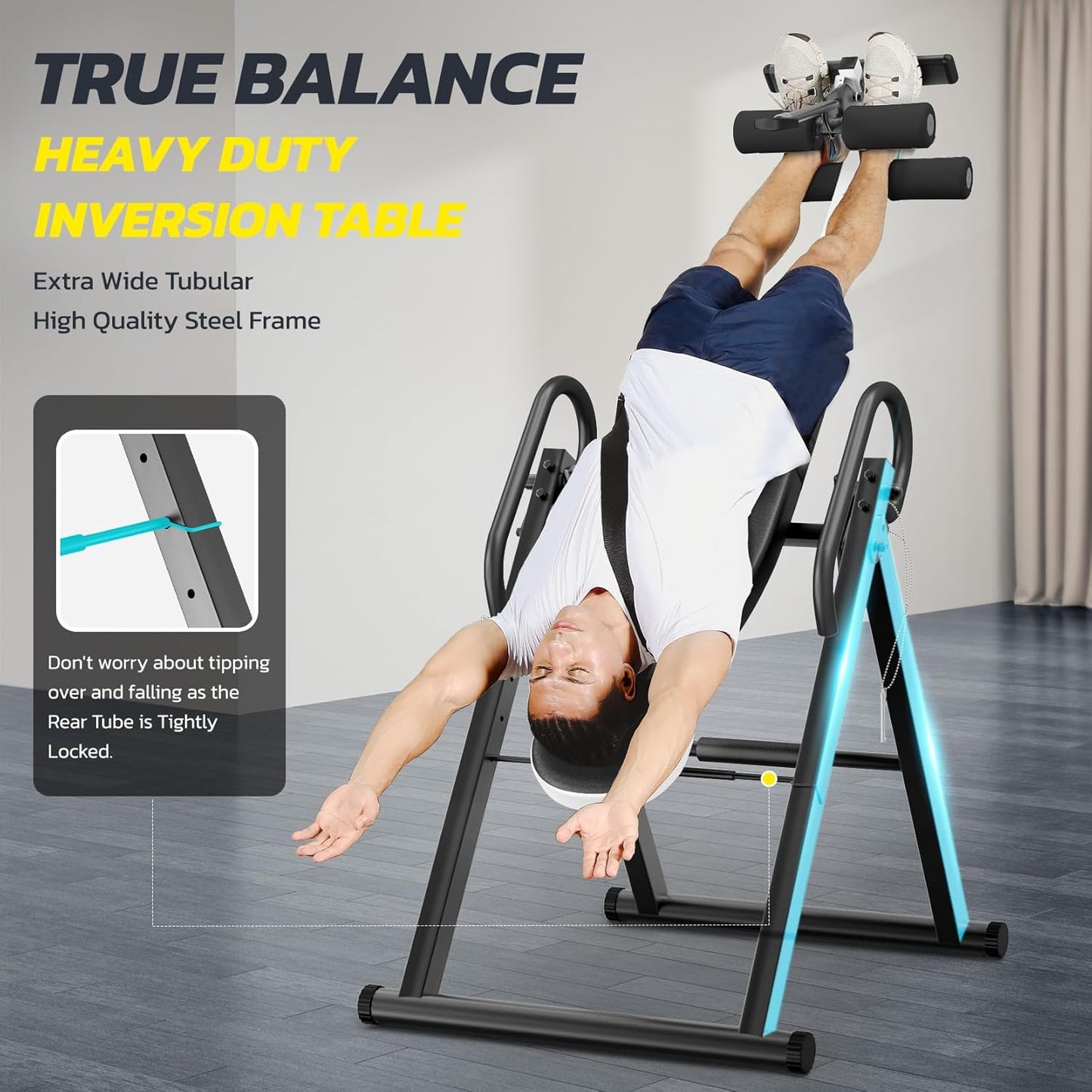 Klappbare Inversionsbank mit Schutzgurt (300 lbs)