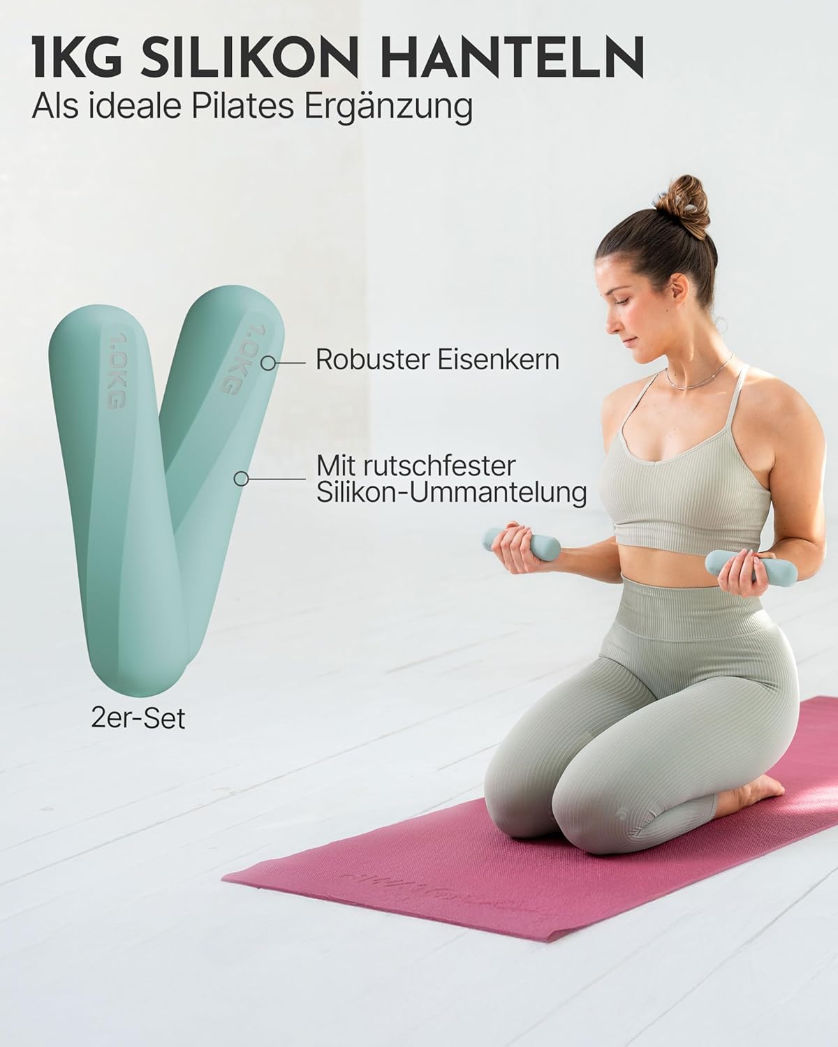 Pilates-Zubehör-Set für Zuhause mit E-Book, Pilates Set | Sky Blue