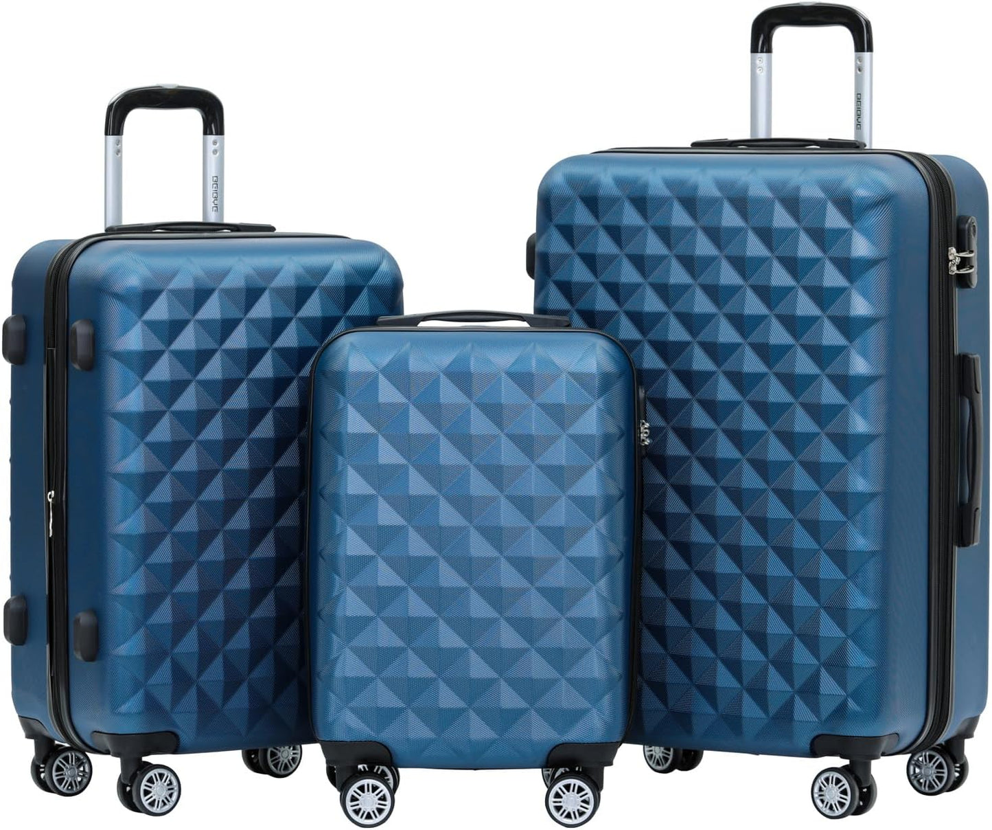 Zwillingsrollen Hartschalen-Koffer Set mit Zahlenschloss, Blau Set
