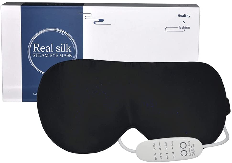Wärmende Augenmaske, schwarz, Schwarz 1 stück (1er Pack)